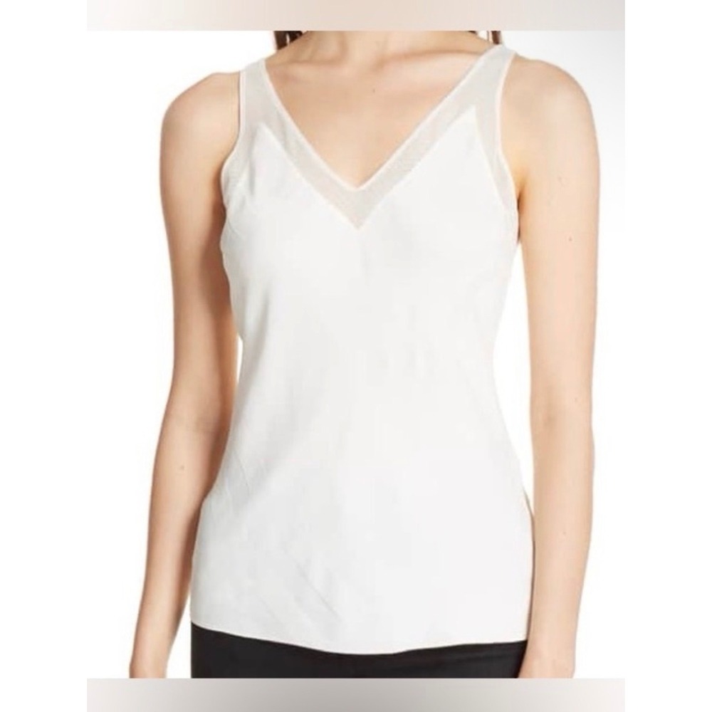 Ted Baker London Elten Ivory Mesh Trim Camisole Top Size 2 US 6